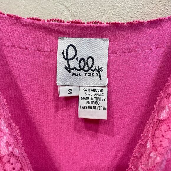 Lilly Pulitzer Vintage Y2K Cami Tank Top Fuchsia Pink - Size: Small - Picture 3 of 7